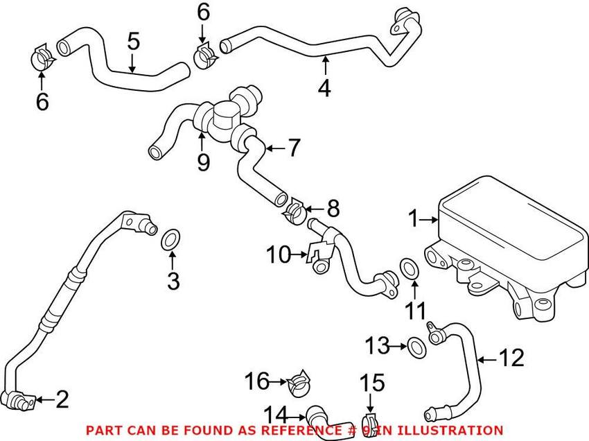 Audi VW Heater Valve 1J0819809